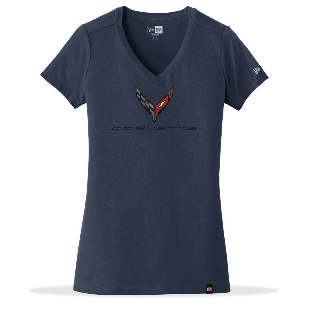 Corvette Next Generation V-Neck T-shirt - Ladies : Navy