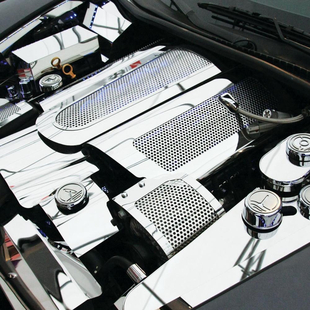 Corvette Plenum Cover Low Profile - Perforated Stainless Steel : 2006-2013 C6 Z06
