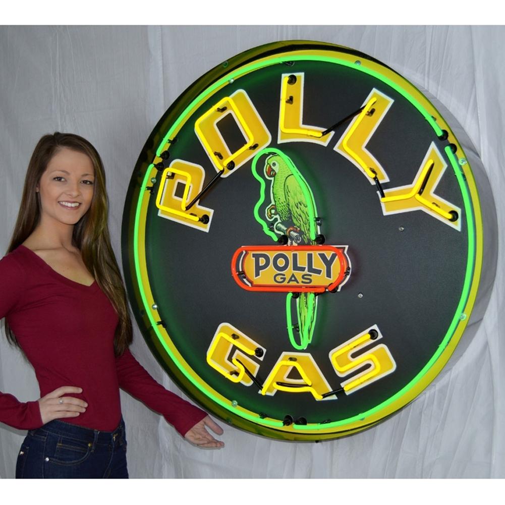 Corvette - Polly Gas - Neon Sign in a Metal Can : Large 36 Inch Across