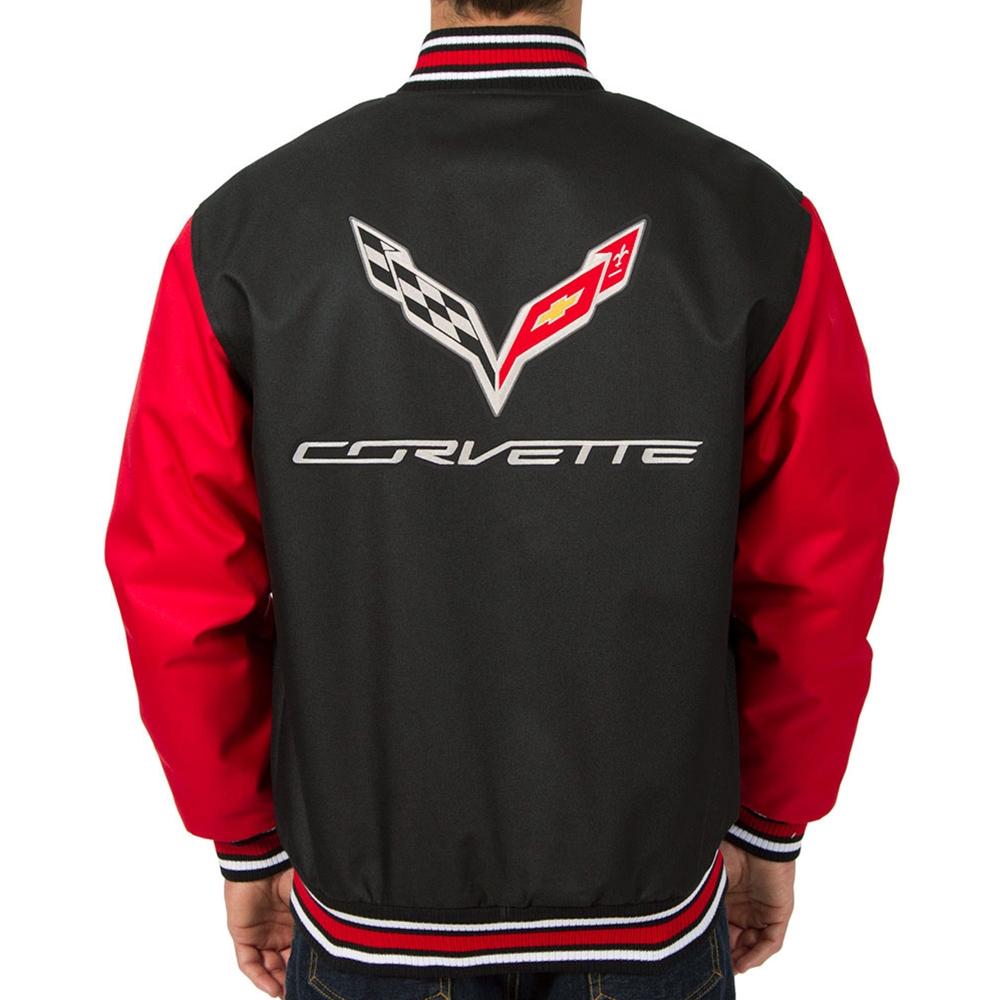 Corvette Poly Twill Jacket - Black/Red : C7 Stingray, Z51