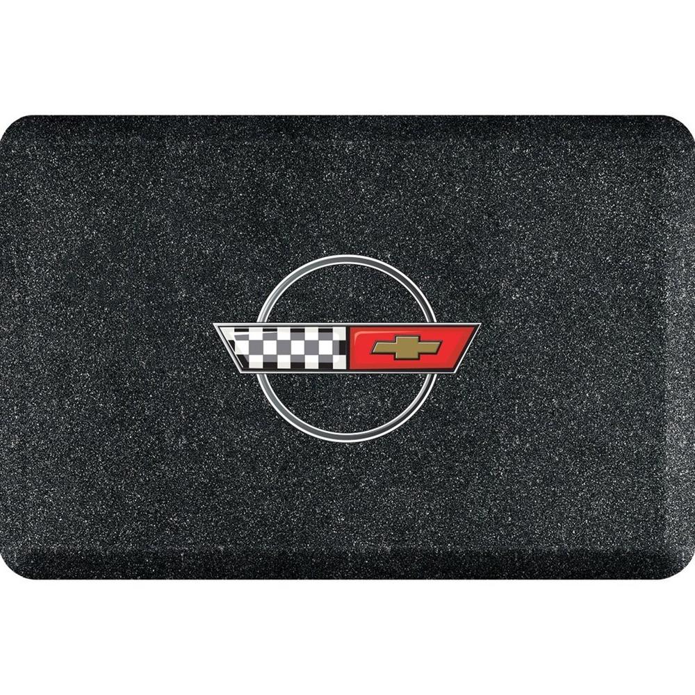 Corvette Premium Garage Floor Mat - 32" x 20" - Mosaic Onyx : C4 1984 -1996