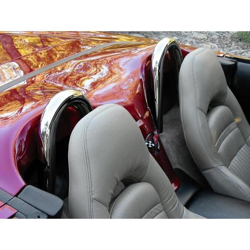 Corvette Seat Back Hoops (Set) - Chrome : 1997-2004 C5 & Z06