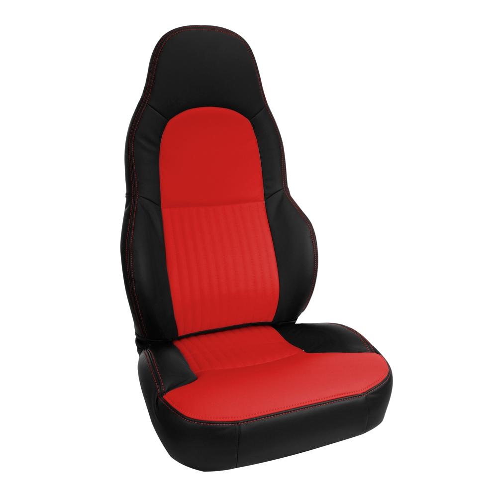 Corvette Seat Covers - 2-Tone Custom Leather - Modified for Standard Seats : 1997-2004 C5 & Z06
