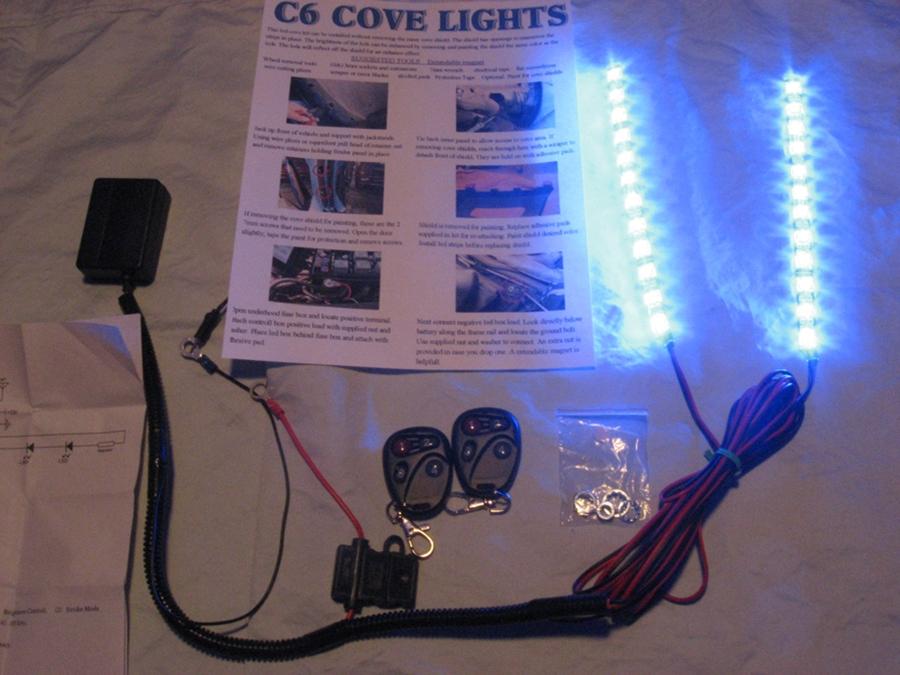 Corvette Side Cove LED Lighting Kit with (4) Function Remote : 2005-2013 C6, Z06, ZR1