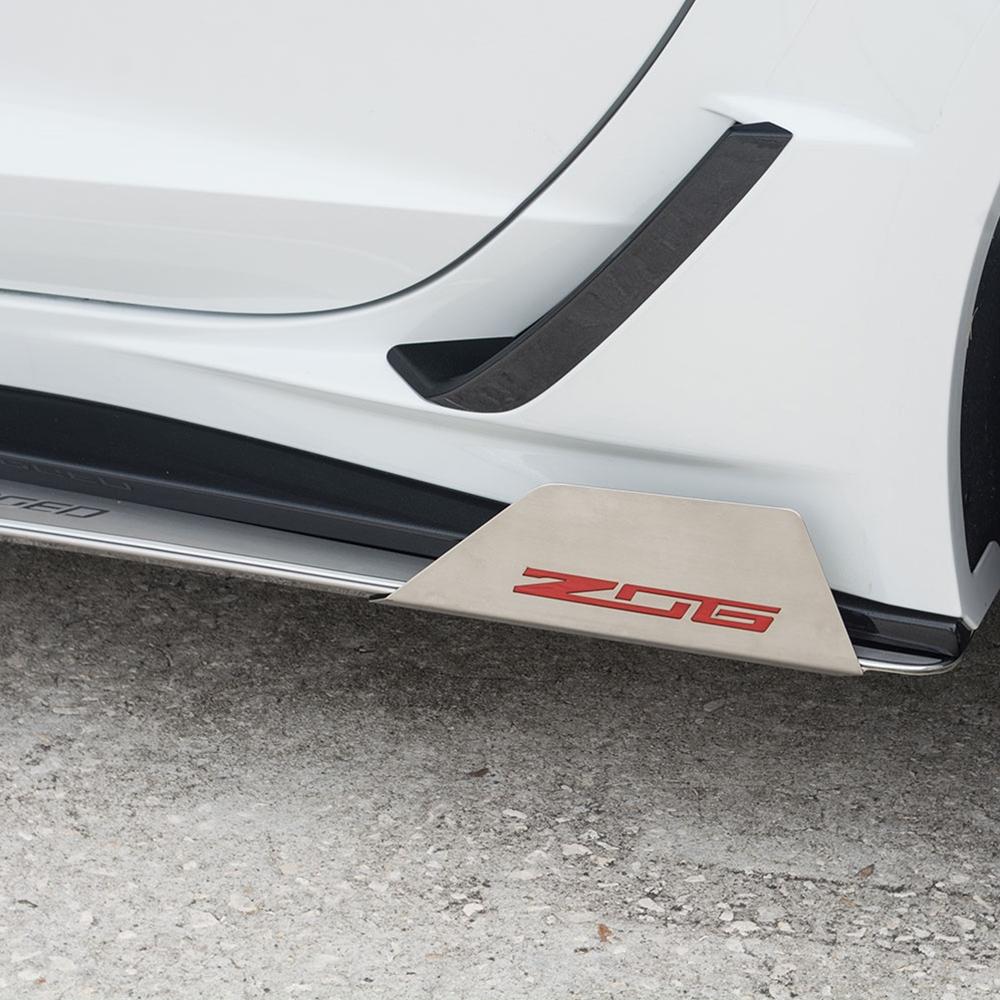 Corvette Side Skirt Extensions w/Supercharged Lettering : C7 Z06