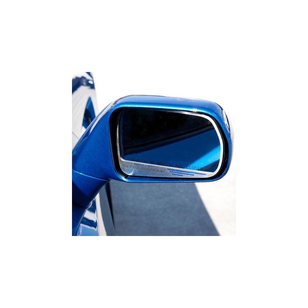 Corvette Side View Mirror with "STINGRAY" Script 2Pc Auto Dim : C7 Stingray, Z51