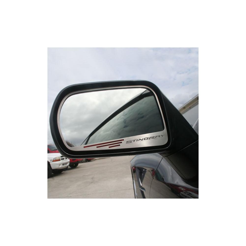 Corvette Side View Mirror with "STINGRAY" Script 2Pc Auto Dim : C7 Stingray, Z51
