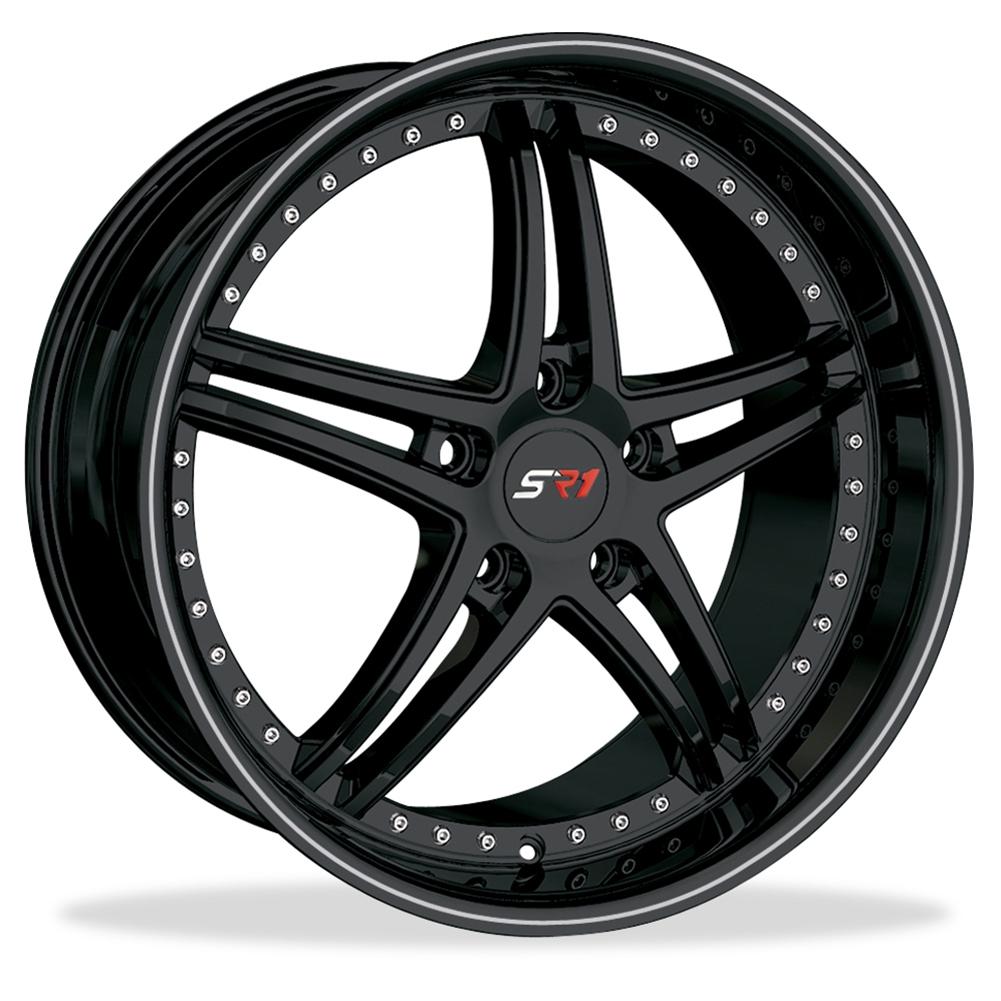 Corvette SR1 Performance Wheels - BULLET Series : Gloss Black w/Silver Stripe