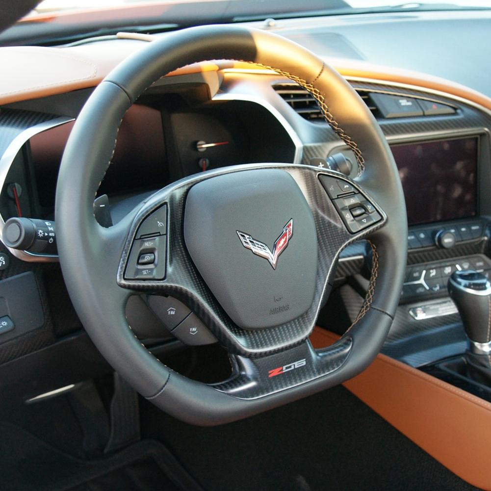 Corvette Steering Wheel Spoke Bezel - Carbon Fiber : C7 Stingray, Z51, Z06