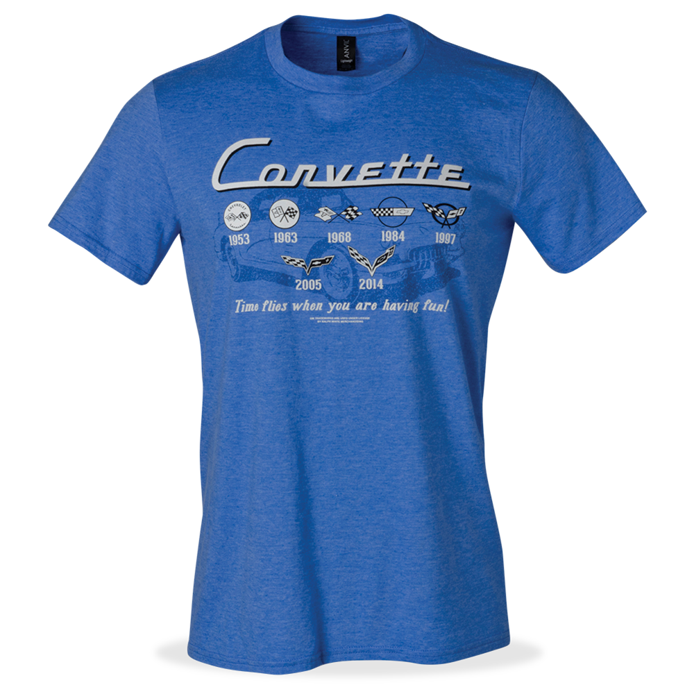 Corvette Time Flies When You Are Having Fun - T-Shirt : Heather Royal