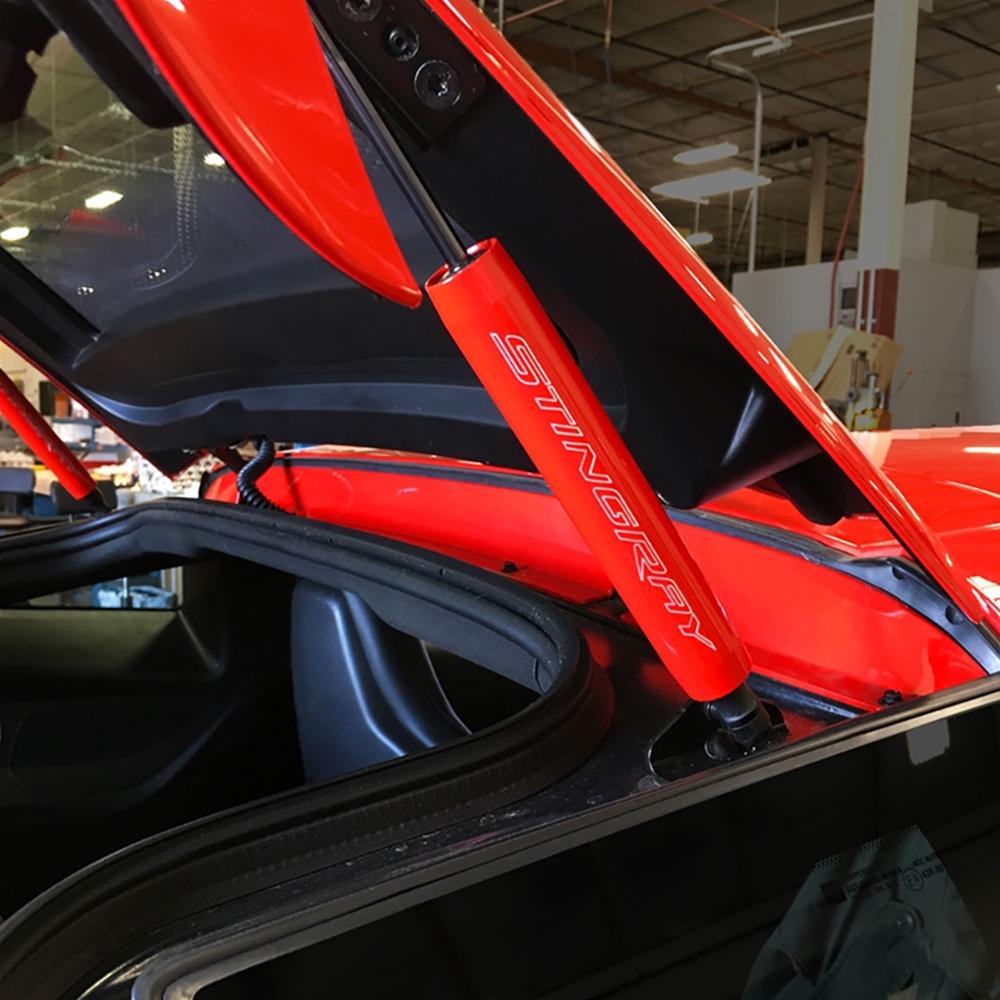 Corvette Trunk Shock Covers - Billet - Custom Painted - 2 pc. Set : C7 Stingray, Z06 Coupe