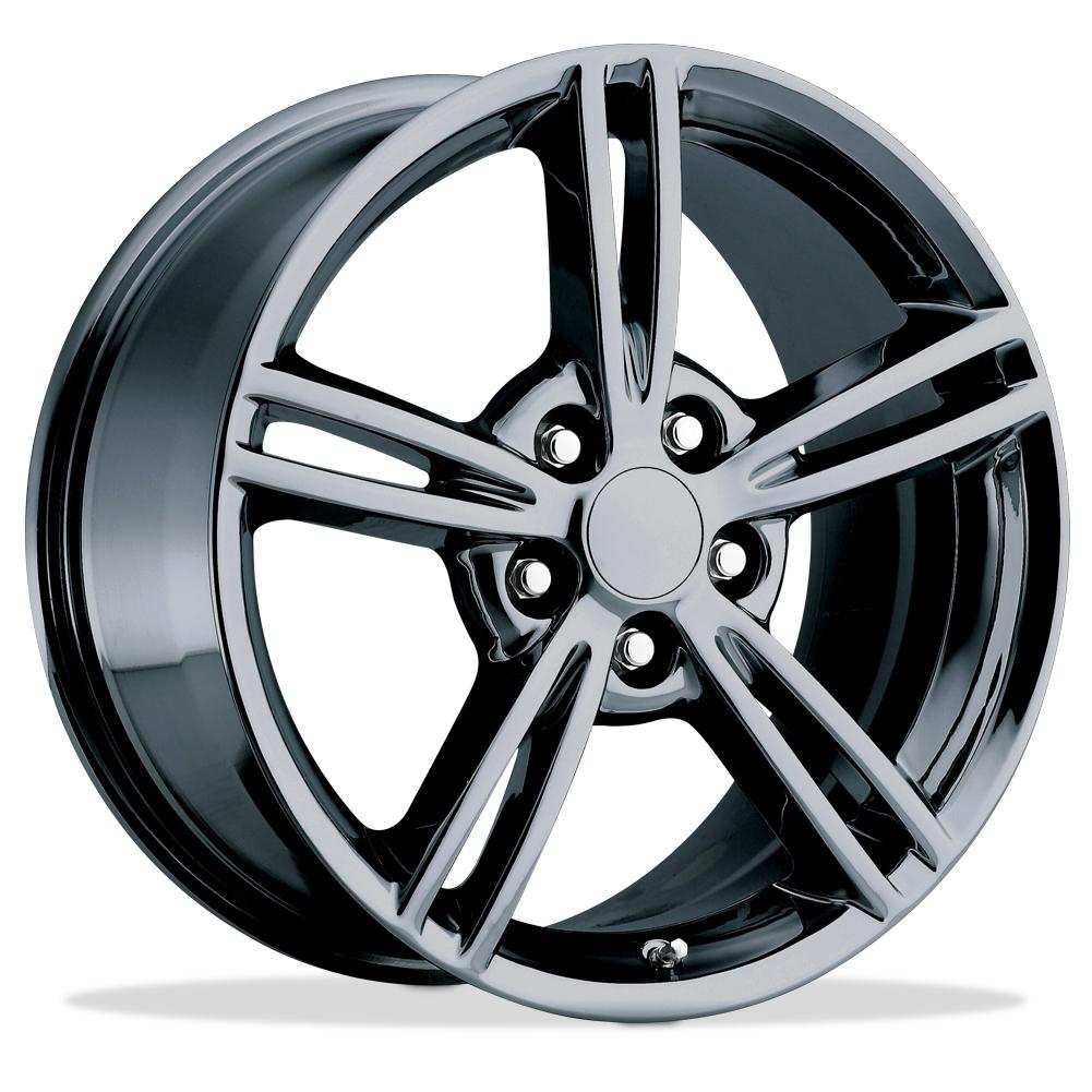 Corvette Wheels - 2008 Style Split Spoke Reproduction : Black Chrome
