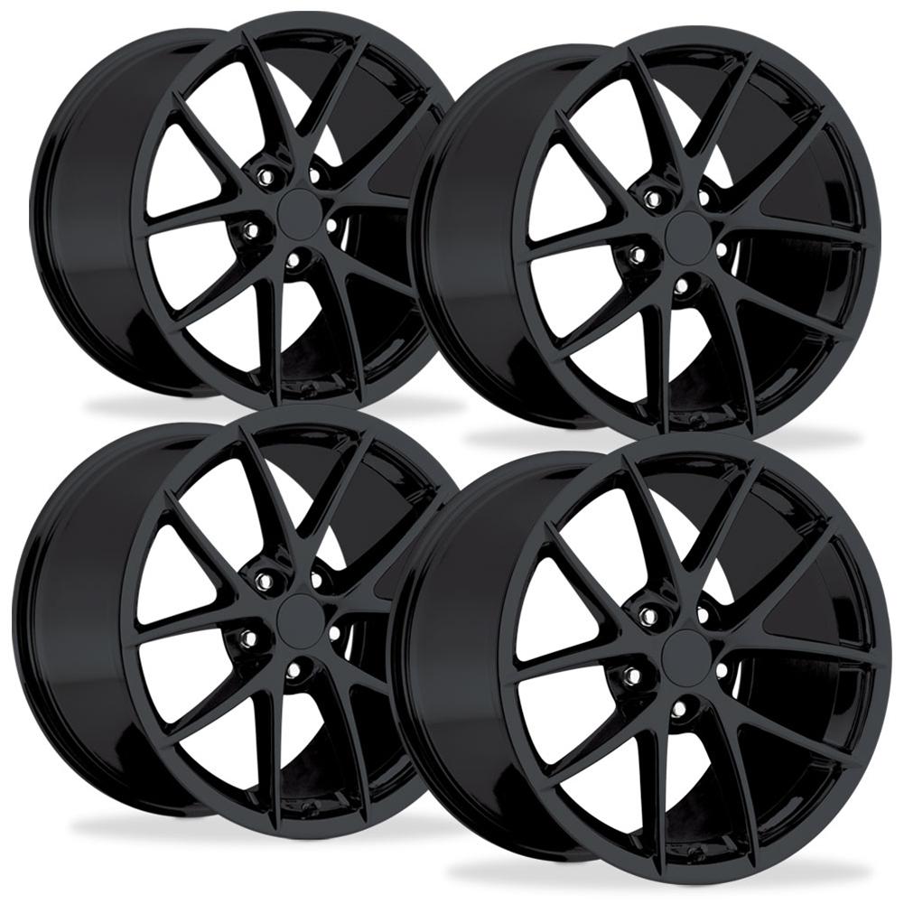Corvette Wheels - 2009 C6Z06 Spyder Style Reproductions (Set) : Gloss Black