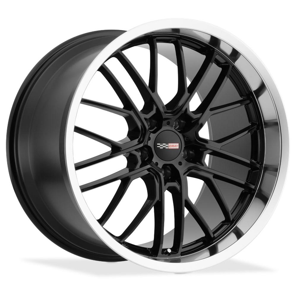 Corvette Wheels - Cray Eagle (Set) : Gloss Black with Mirror Cut Lip