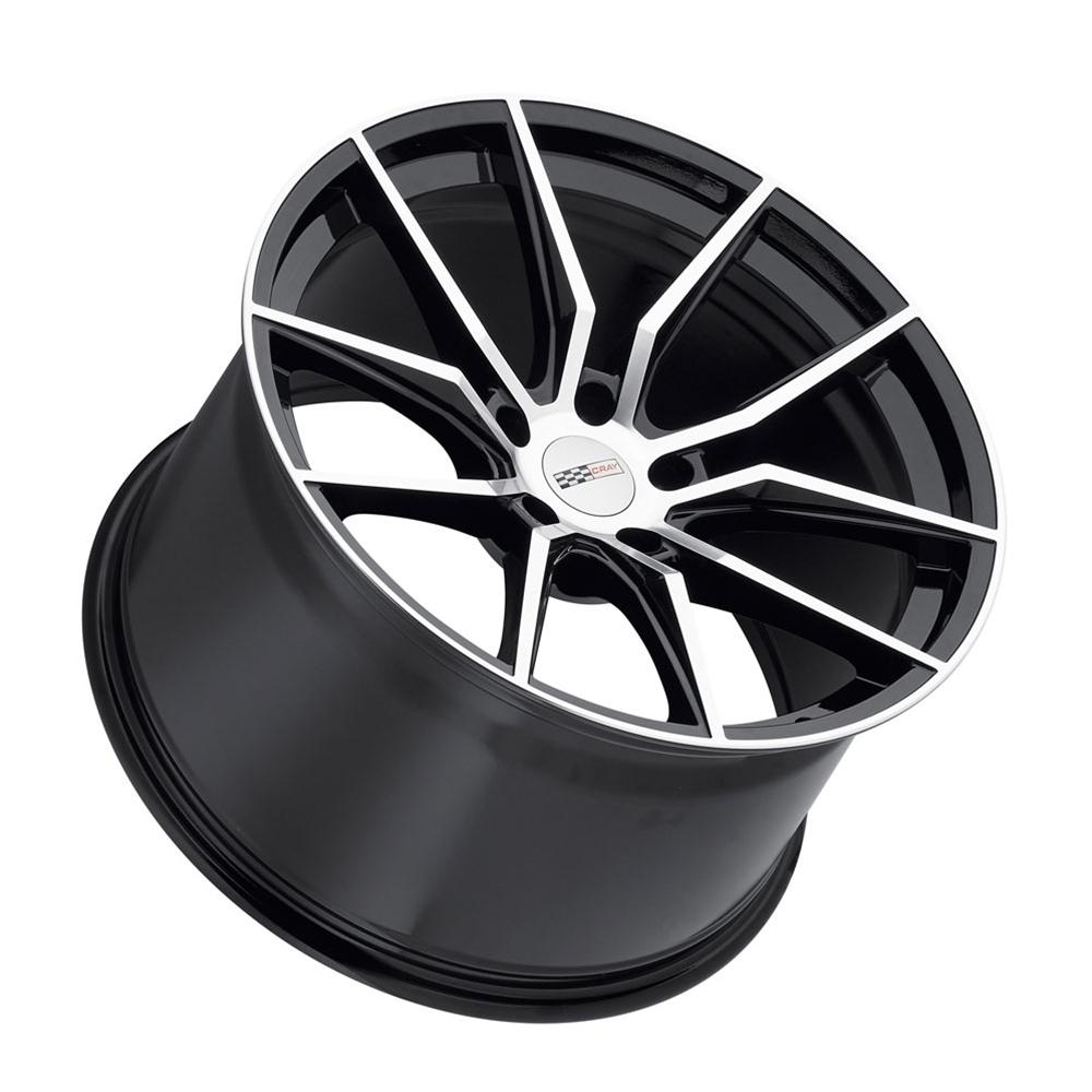 Corvette Wheels (Set) - Cray Spider - Gloss Black w/ Mirror Cut Face