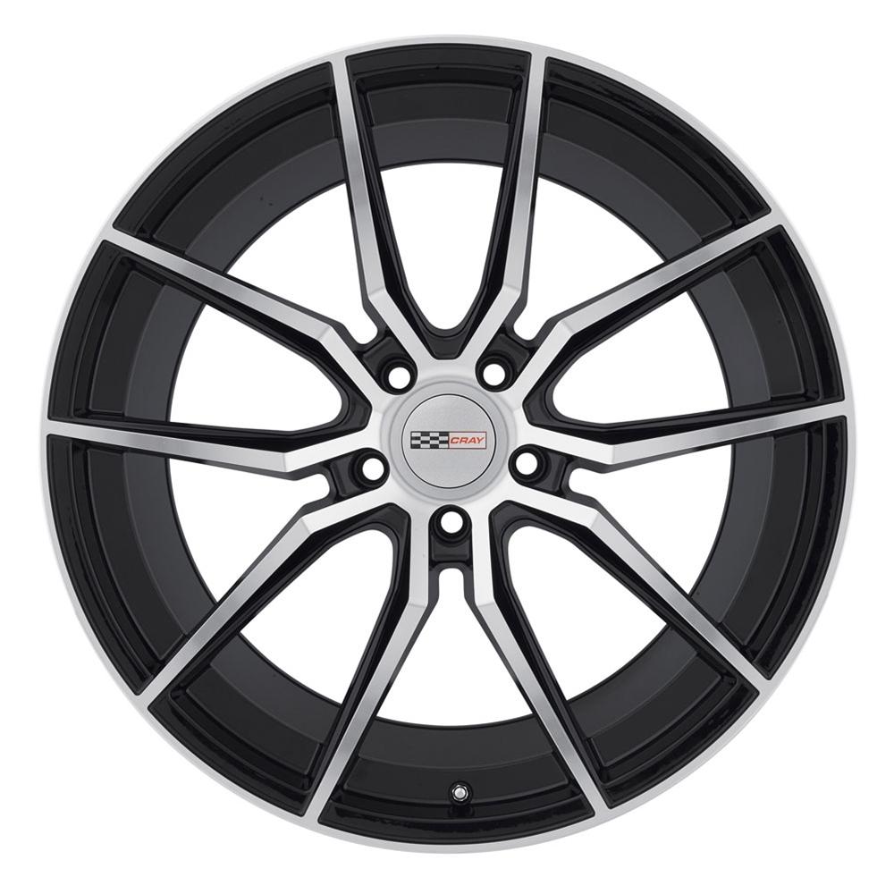 Corvette Wheels (Set) - Cray Spider - Gloss Black w/ Mirror Cut Face