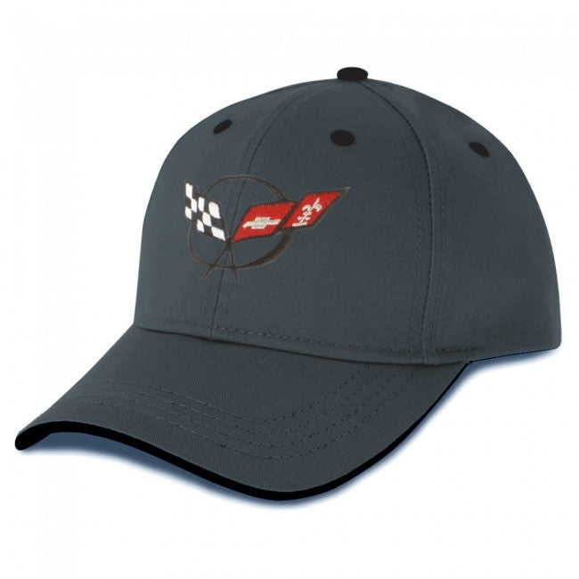 Corvette - Heritage Hat/Cap - Gray - Embroidered : 1997-2004 C5