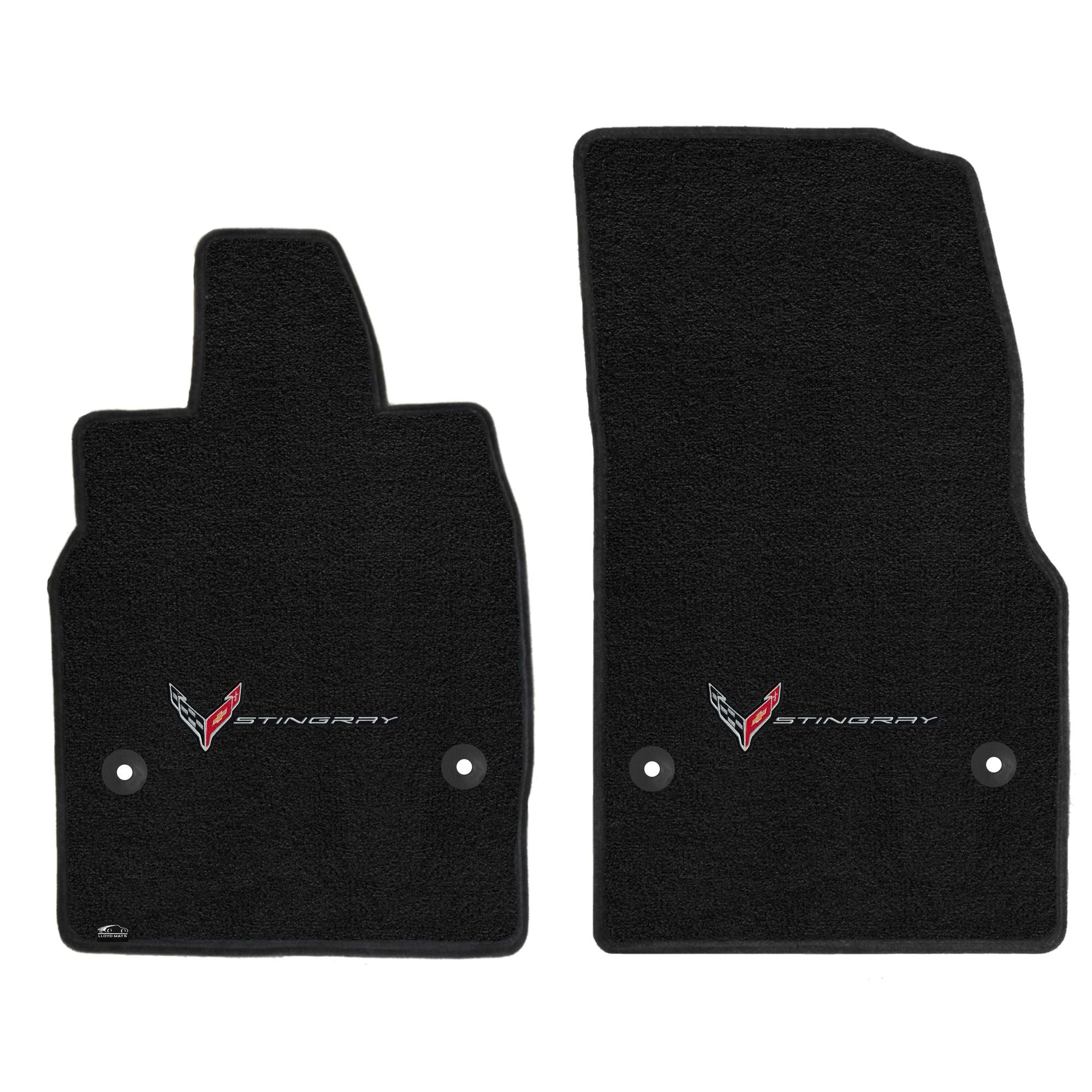 C8 Corvette Floor Mats - Lloyds Mats With Flags and Stingray Combo