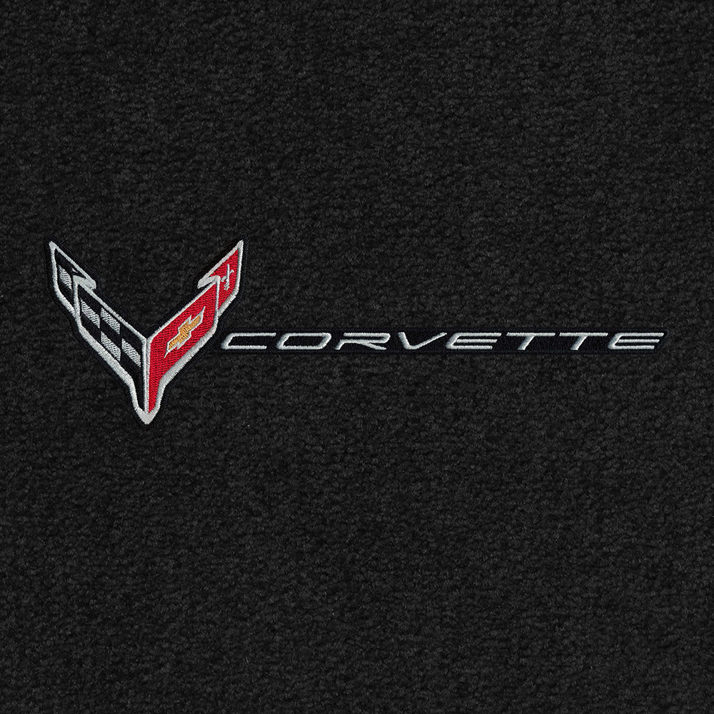 C8 Corvette Front Cargo Mat - Lloyds Mats With Flags and Corvette Combo