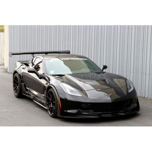 Corvette GTC-500 74" Chassis Mount Adjustable Wing w/Spoiler Delete - Carbon Fiber - Coupe : C7 Z06 & Grand Sport