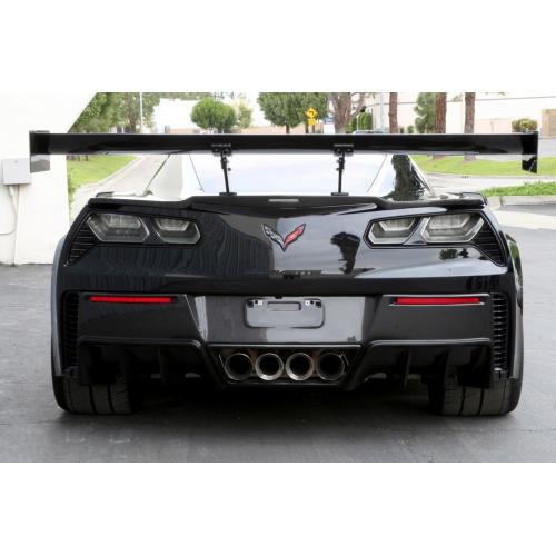 Corvette GTC-500 74" Chassis Mount Adjustable Wing w/Spoiler Delete - Carbon Fiber - Coupe : C7 Z06 & Grand Sport