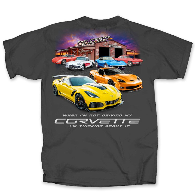 Corvette Thinking About Driving Tee Shirt - Dark Grey : C7