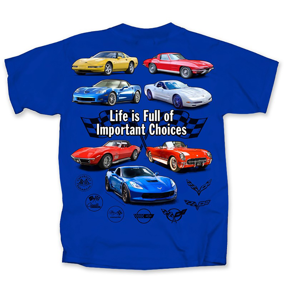 Corvette Important Choices Tee Shirt - Blue