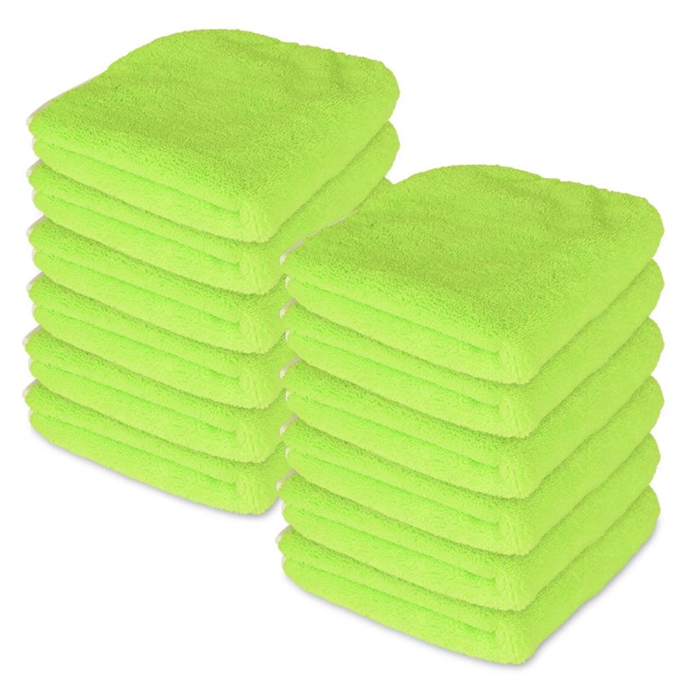 Liquid X Premium Microfiber Detailing Towels - Lime Green - 16" x 16"
