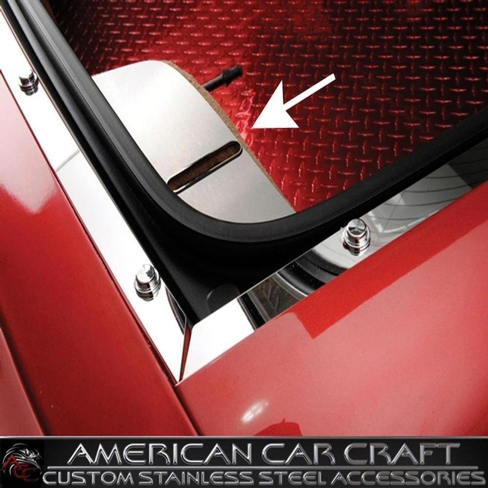 Corvette Hatch Catch Plate (Set) - Brushed Stainless Steel : 1998-2004 C5 & Z06