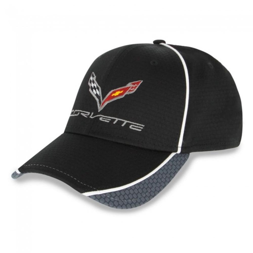 Corvette Hex Pattern Hat/Cap - Black/Graphite/White : C7 Stingray