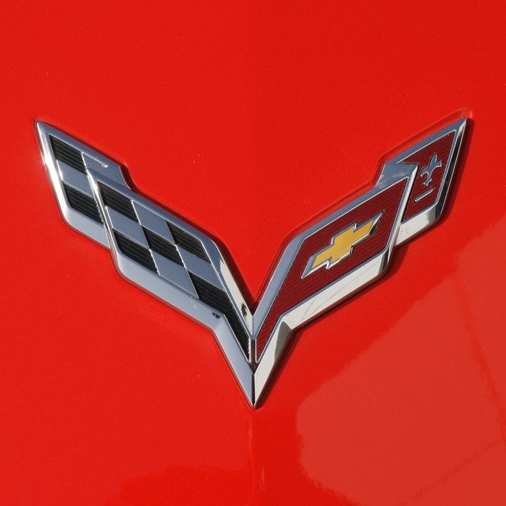 Corvette GM Crossed Flags Emblem - Chrome : C7 Stingray, Z51