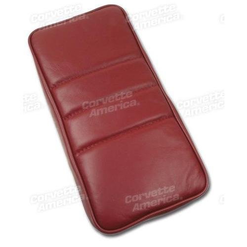 Corvette Center Armrest. Red Leather: 1984-1985