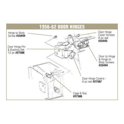Corvette Door Hinge To Body Anchor Nut Retainer. LH: 1956-1957