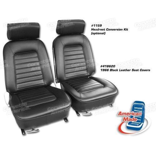 Corvette Leather Seat Covers. Black: 1966
