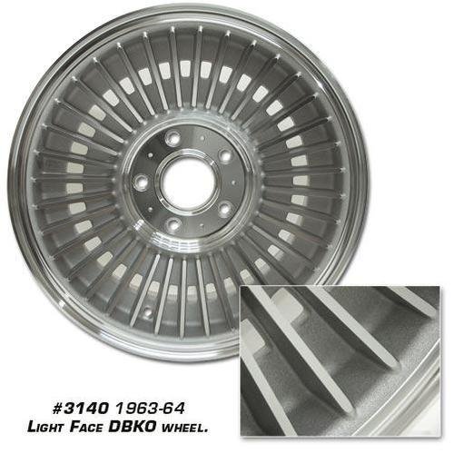 Corvette Direct-Bolt Knock-Off Wheel - Light Face Replica: 1963-1964