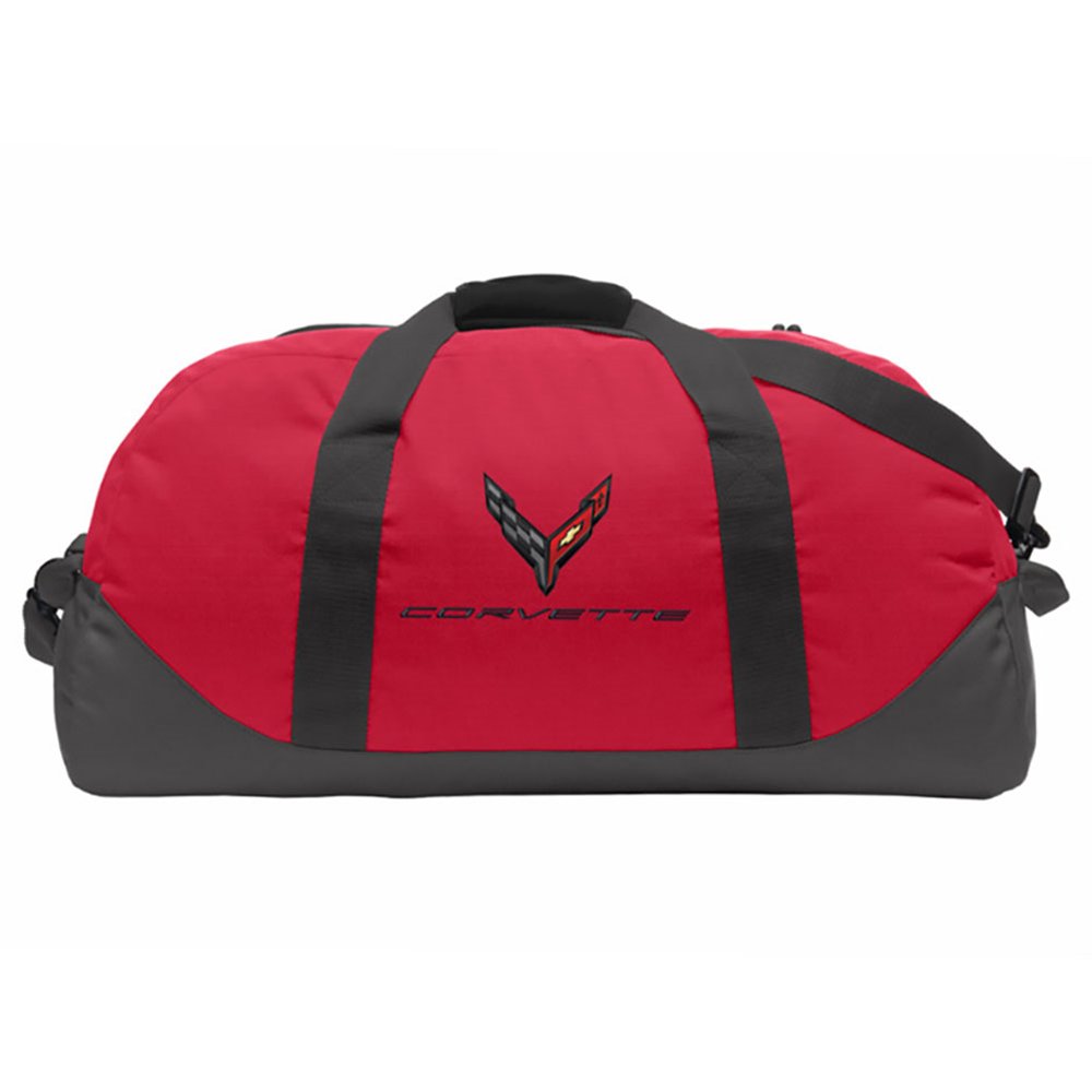Corvette Next Generation Eddie Bauer Duffle with Cross Flags Logo - Red