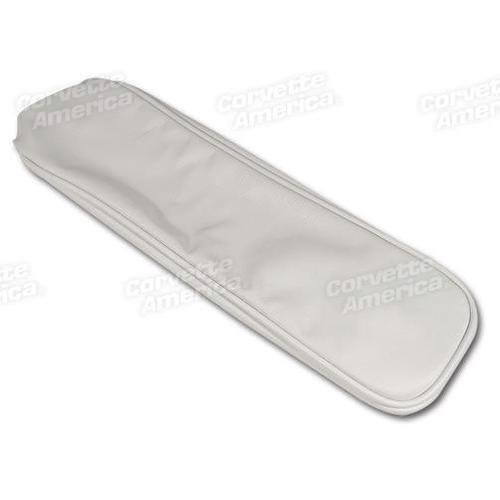 Corvette Center Armrest Cover. White Leather: 1964-1966