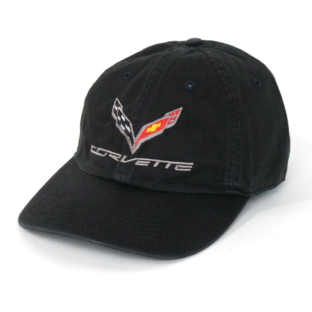 C7 Corvette Logo - Premium Garment Washed Cap/Hat : Black