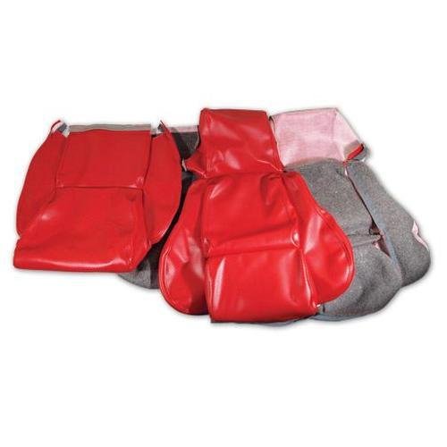 Corvette Leather Like Seat Covers. Red Standard: 1986-1988