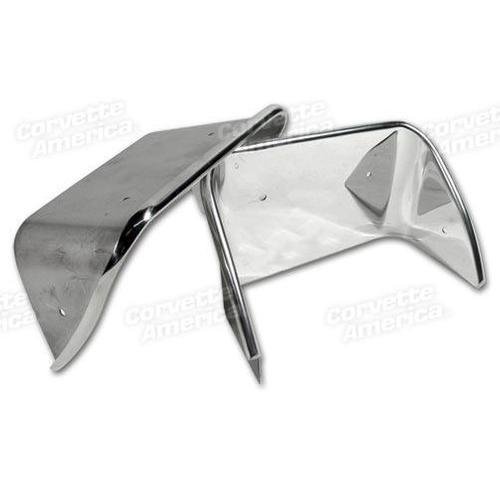 Corvette Exhaust Bezels. Polished Stainless Steel: 1970-1973