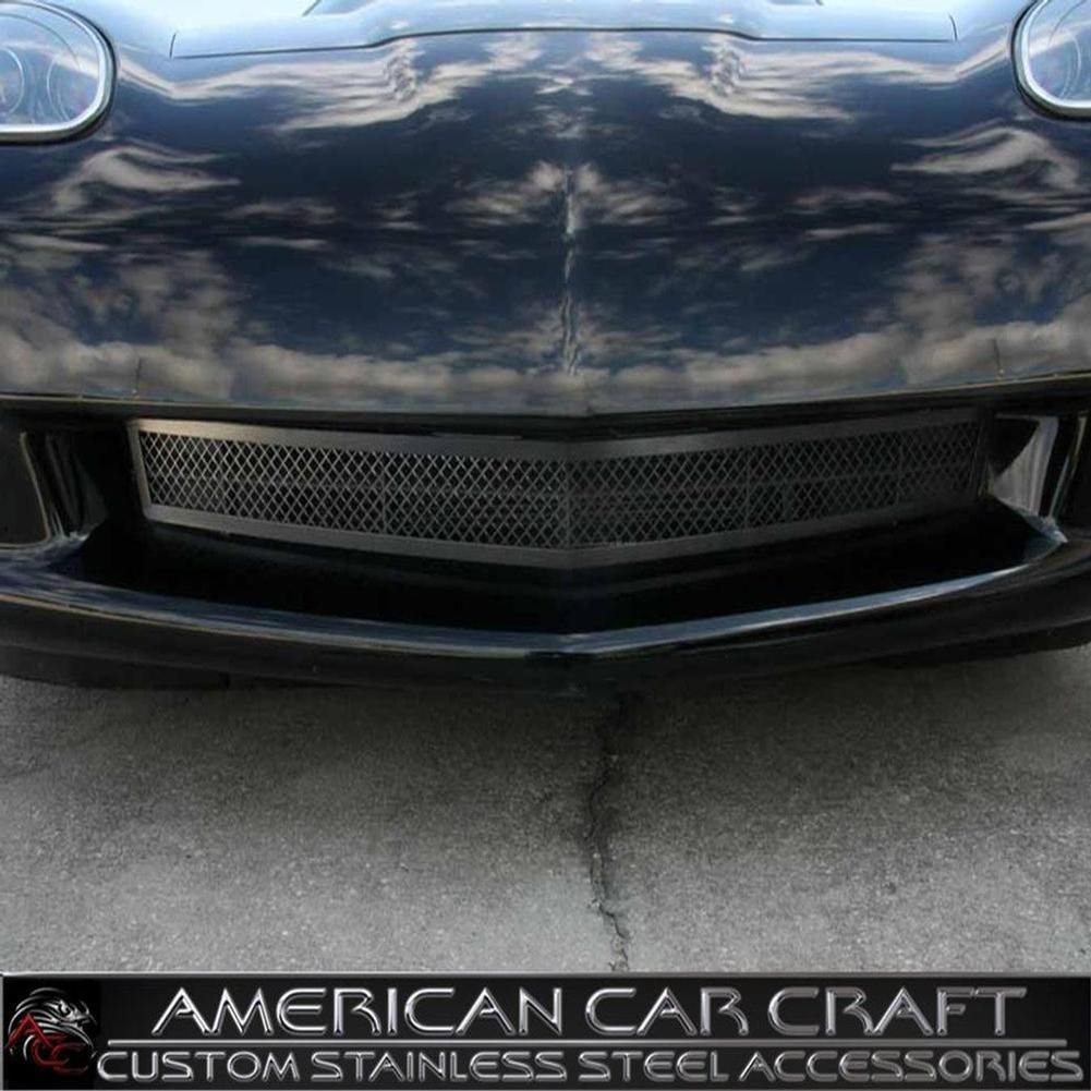 Corvette Front Lower Grille - Laser Mesh Stainless Steel Black Stealth : 2005-2013 C6