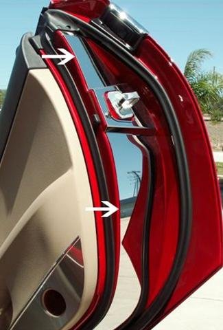 Corvette Door Jam Covers - Polished Stainless Steel : 2005-2013 C6