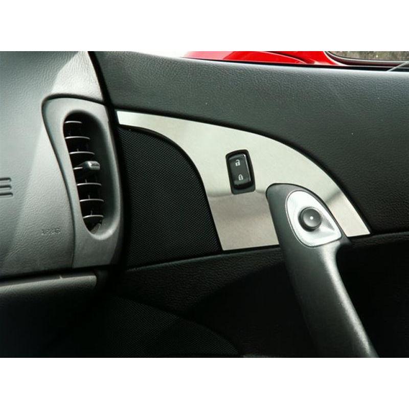 Corvette Door Lock Trim Plate Covers - Brushed Stainless Steel : 2005-2013 C6