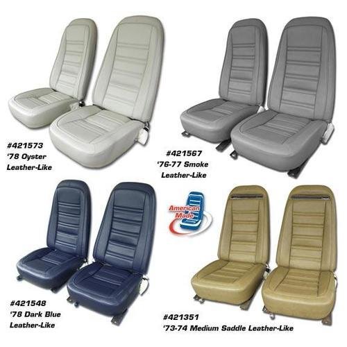 Corvette Leather Like Seat Covers. Charcoal 4-Bolster: 1982