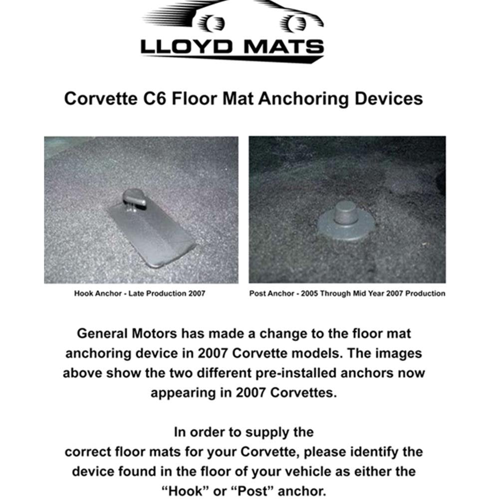 Corvette Floor Mats - Velourtex C6 Logo : 2005-2013 C6