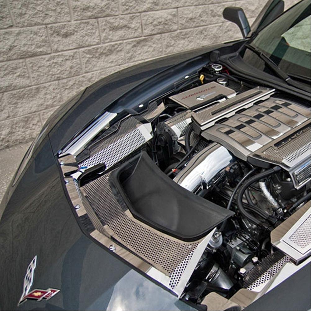 Corvette Nose Cap 2 Pc. Stainless Steel - Polished : C7 Stingray, Z51, Z06