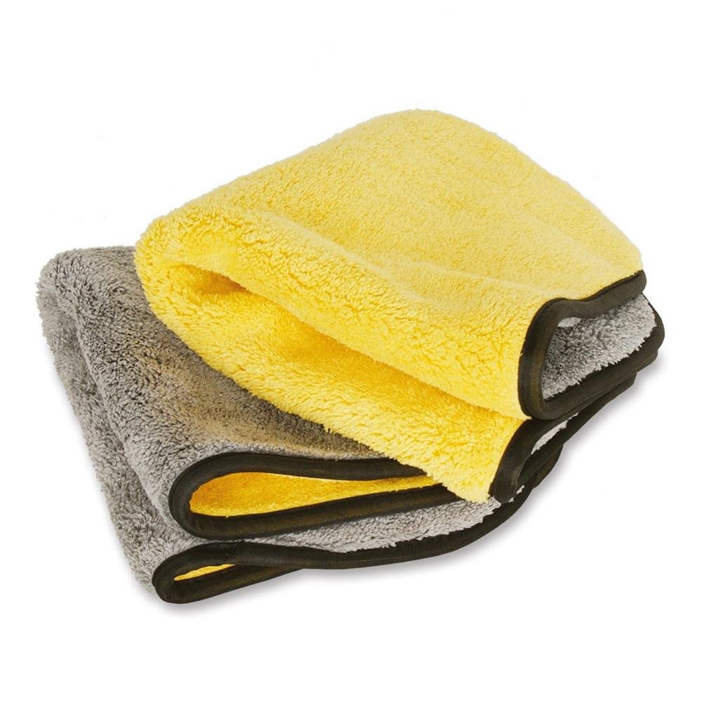 Liquid X Extra Thick Plush Microfiber Drying Towel : Gray/Yellow