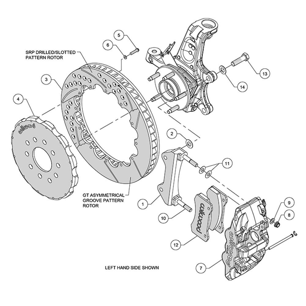 Corvette AERO6 Front Big Brake Kit - Drilled-Slotted 15 inch - Wilwood - Red : 2005-2013 C6