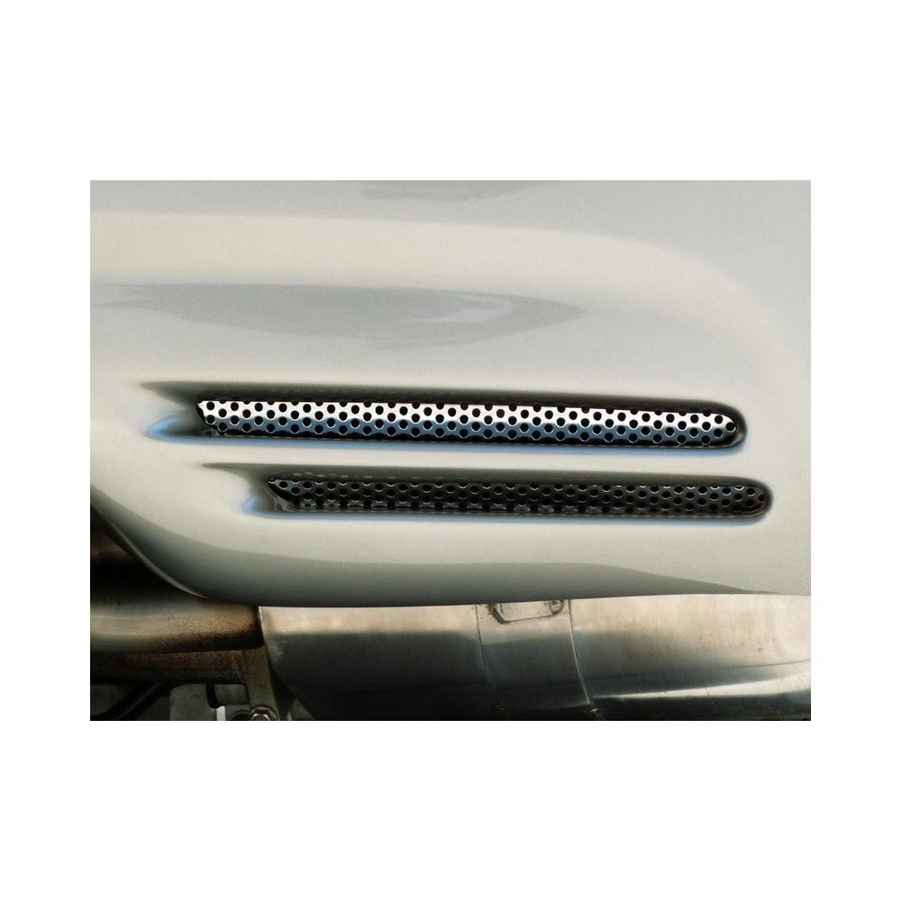 Corvette Rear Bumper Grilles - Perforated Stainless Steel : 1997-2004 C5 & Z06