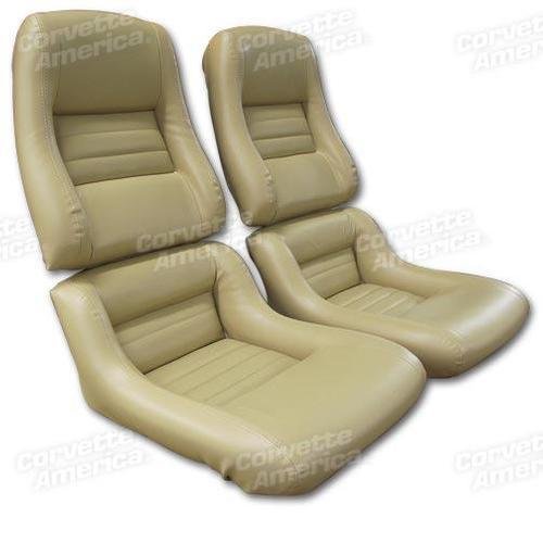 Corvette Mounted Leather Seat Covers. Doeskin Lthr/Vnyl Original 2-Bolstr: 1979-1980